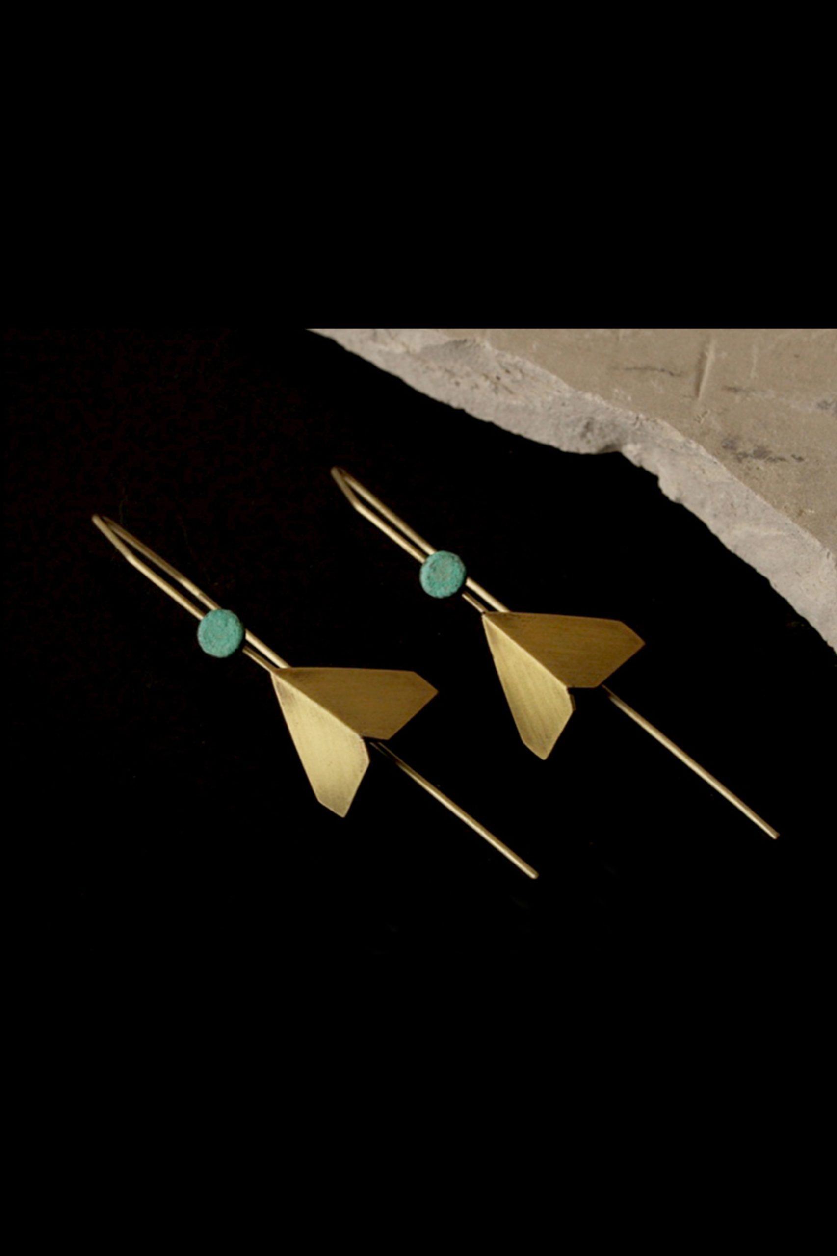 trianglemoth | earrings_tealdrop