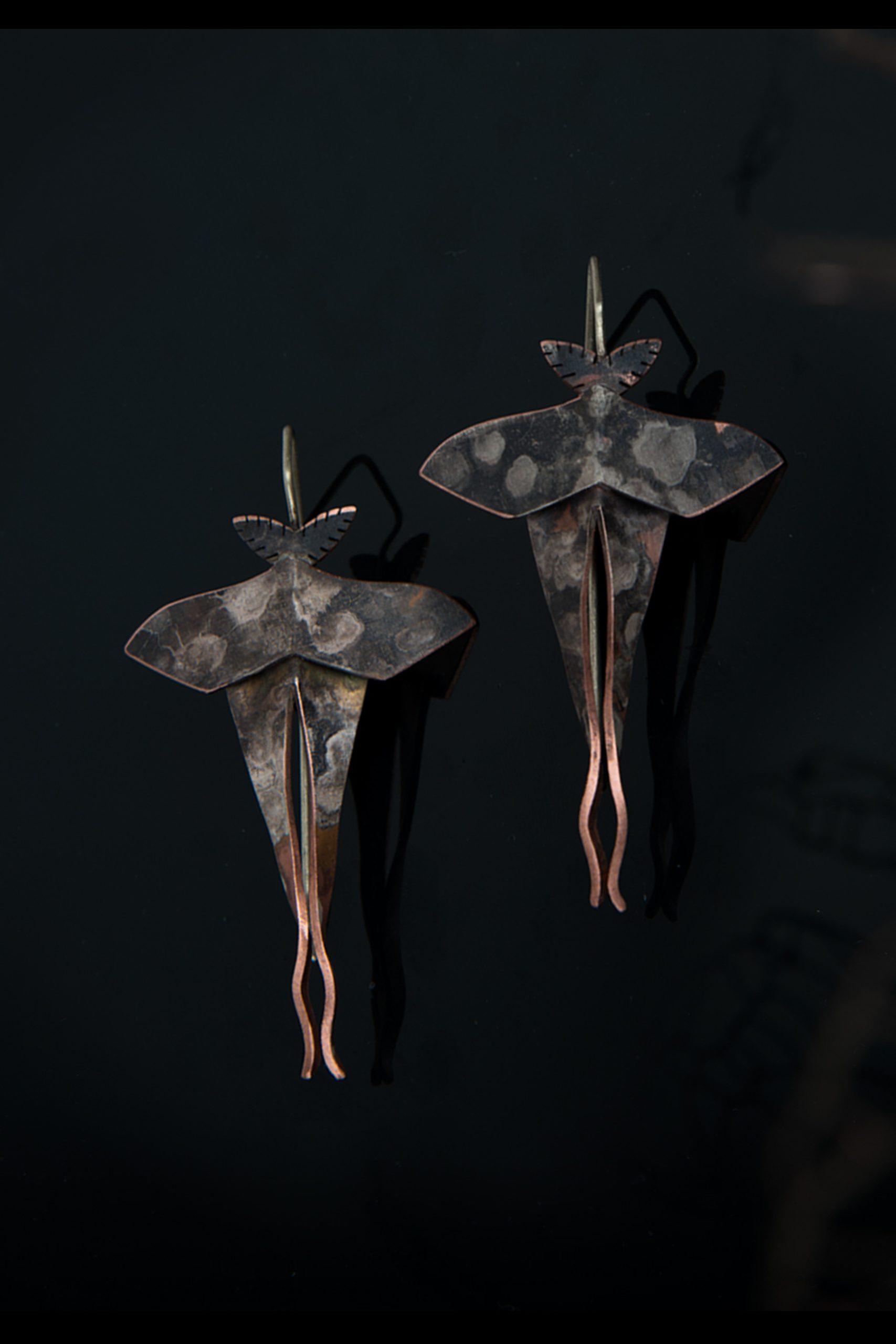 Lunamoth | earrings mokume gane