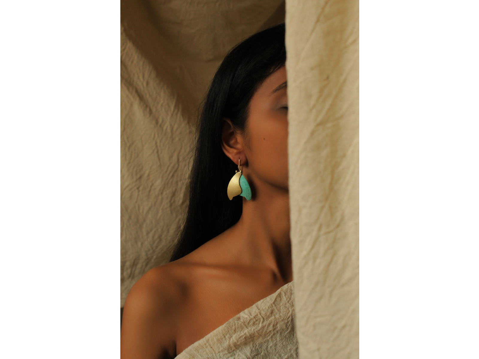 overlapmoth | earrings_teal - Image 2