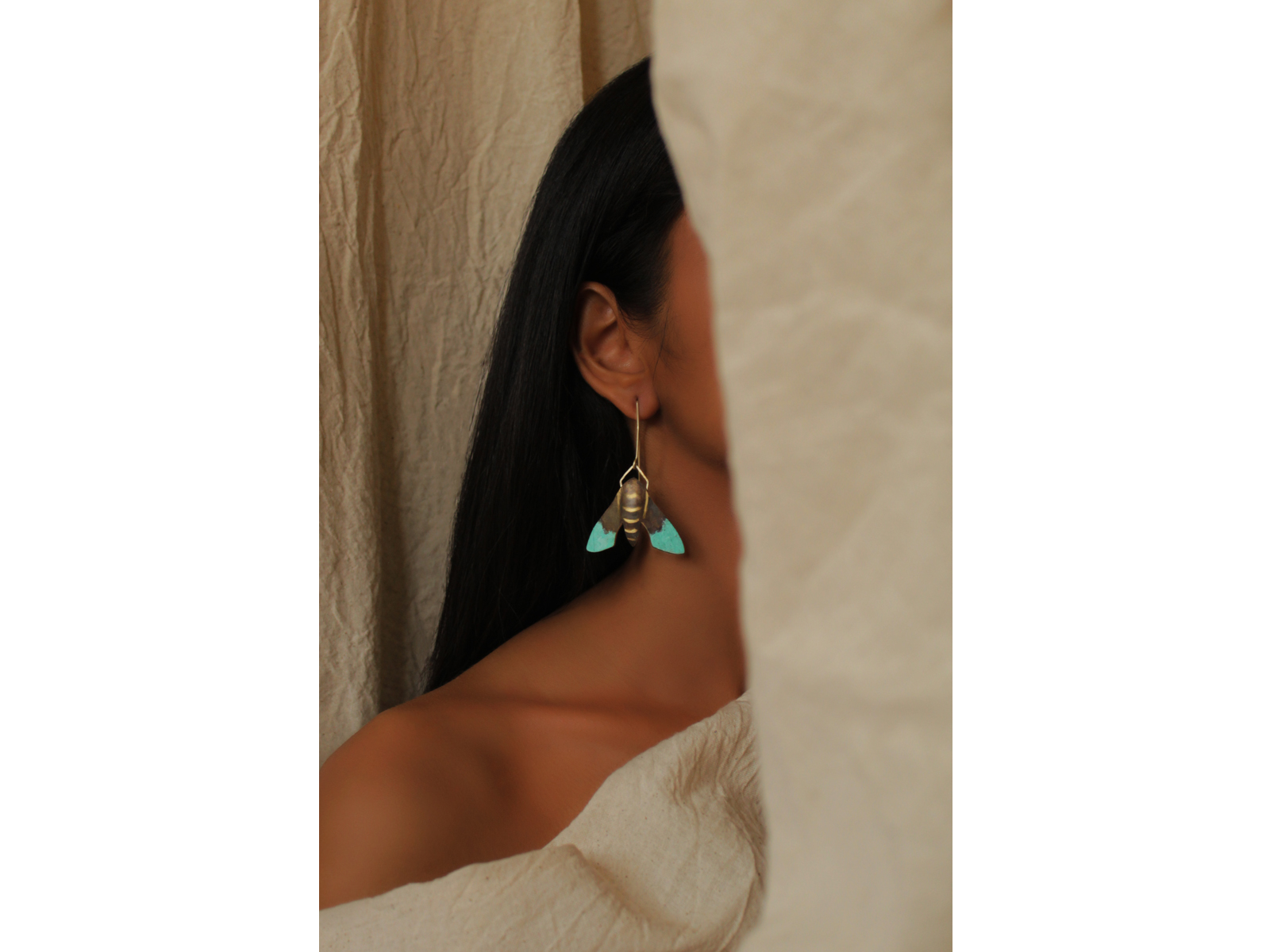 hawkmoth |earrings_teal - Image 2