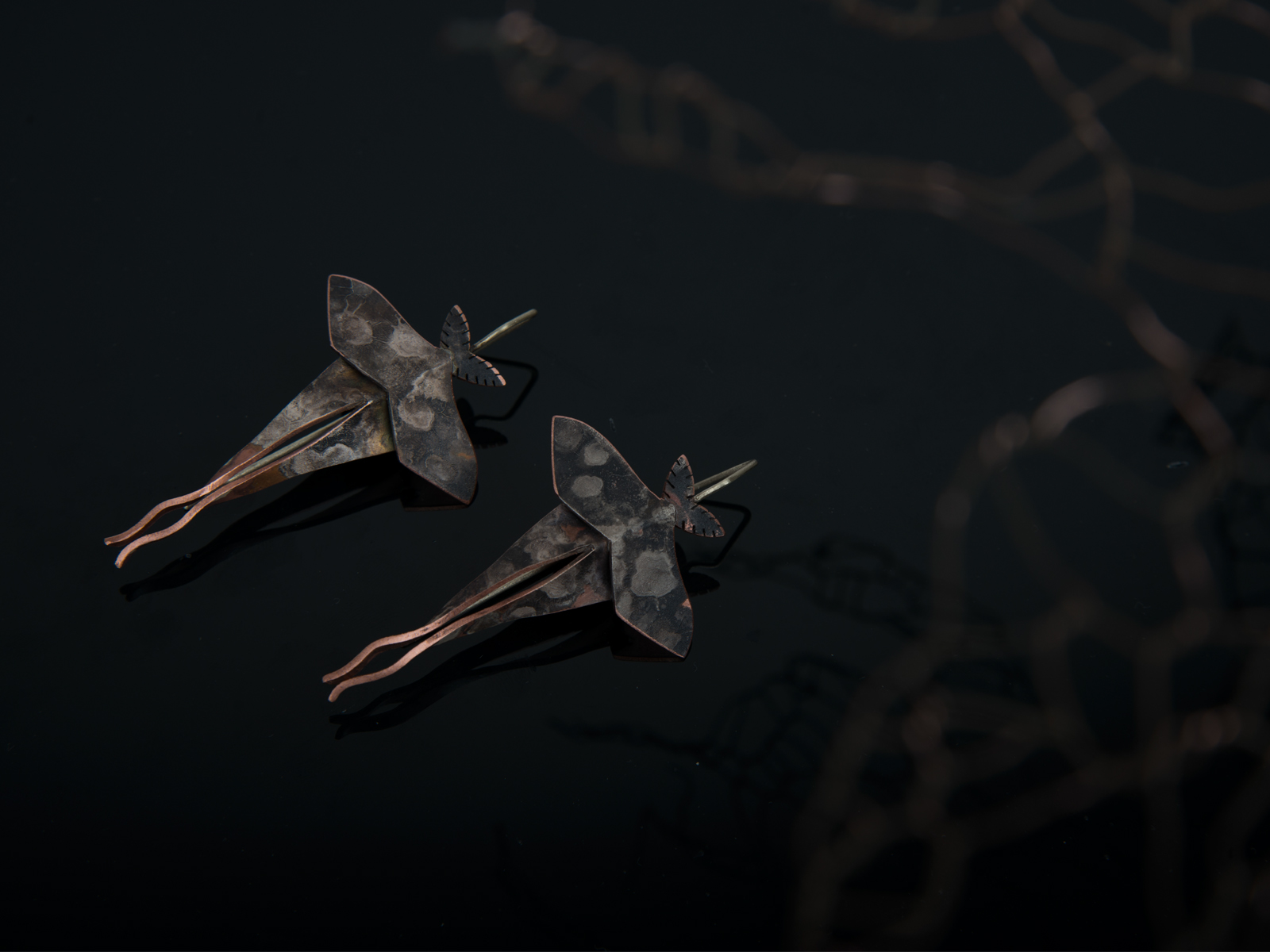 Lunamoth | earrings mokume gane - Image 3