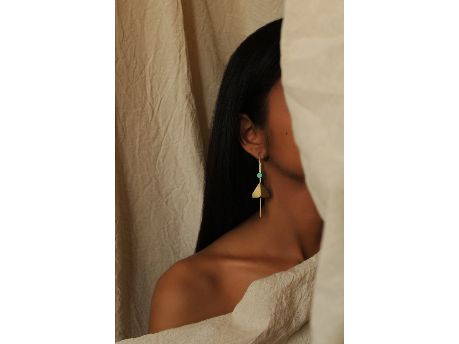 trianglemoth | earrings_tealdrop - Image 2